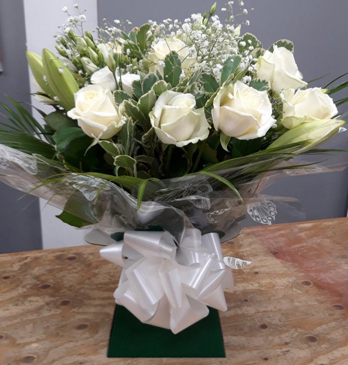 Anniversary aqua gift boxes Bristol florist AB512