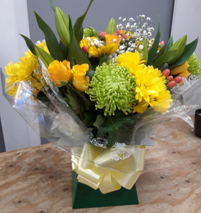 Anniversary aqua gift boxes Bristol florist AB16
