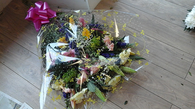 Mixed flowers  anniversary presentation bouquets florist Bristol APB3