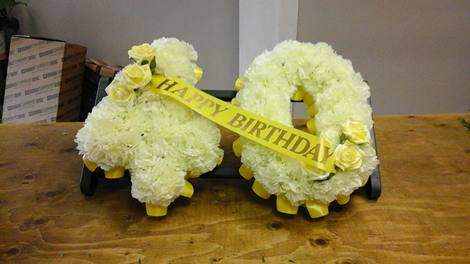 Birthday number tributes florist north Bristol BN1