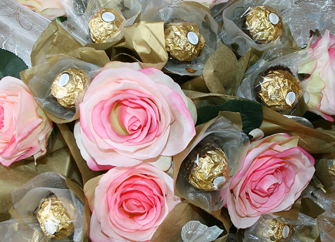 Pink Ferrero Rocher Chocolate Bouquet north Bristol florist CB2