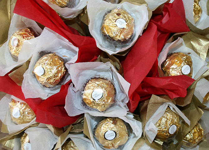 Red Ferrero Rocher Chocolate Bouquet north Bristol florist CB1