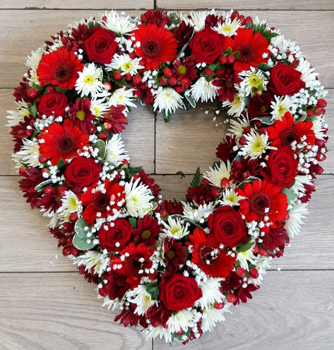 Heart funeral flowers Bristol florist FH9