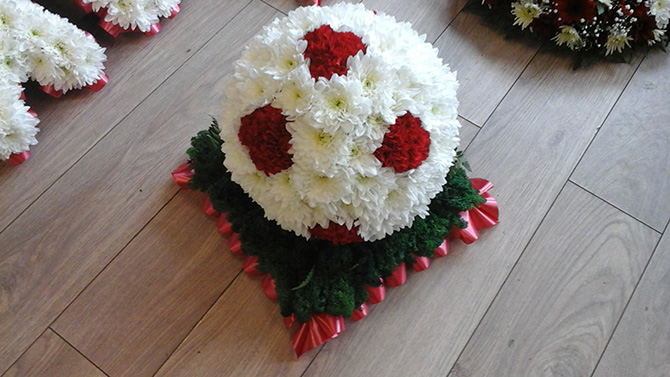 Football floral tribute Bristol florist FOOTBALL