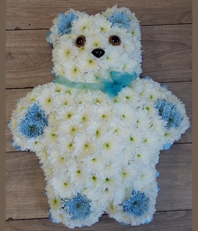Teddy bear funeral tribute Bristol florist TEDDY2
