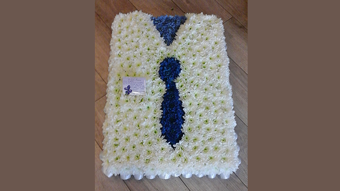 Shirt and tie floral tribute Bristol florist SHIRTANDTIE