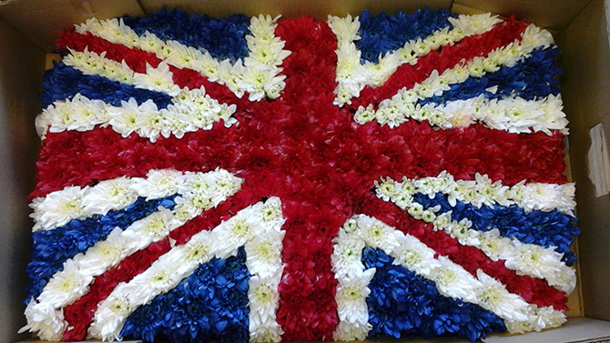 UK flag floral tribute Bristol florist UKFLAG