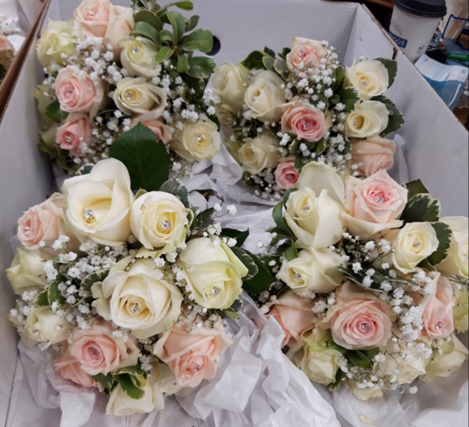 Bridesmaids hand tied bouquets WBR15